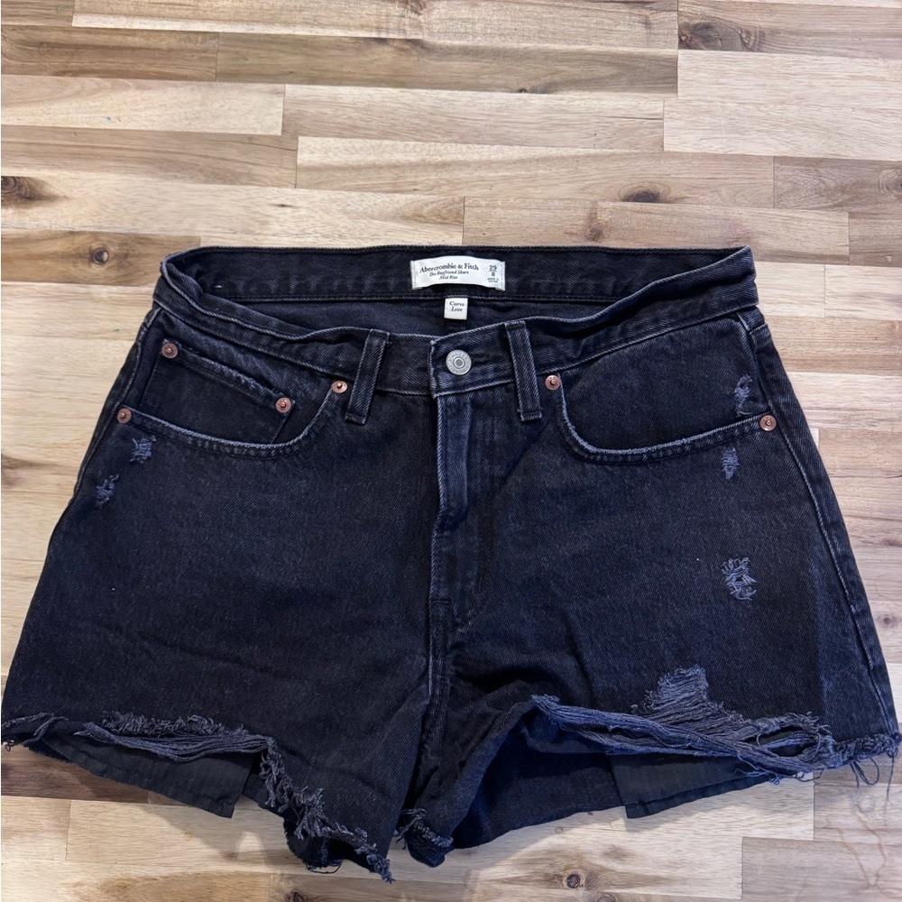 Abercrombie & Fitch Women's Black Denim Shorts